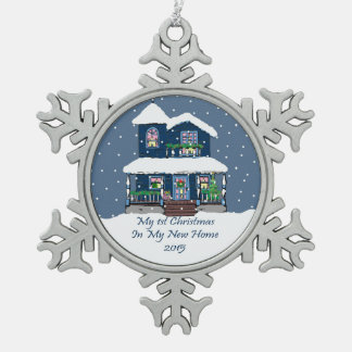2015 New Home My 1st Christmas Snowflake Pewter Christmas Ornament