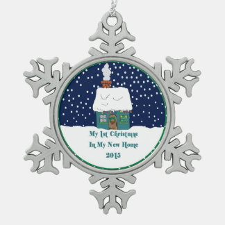 2015 New Home My 1st Christmas Snowflake Pewter Christmas Ornament