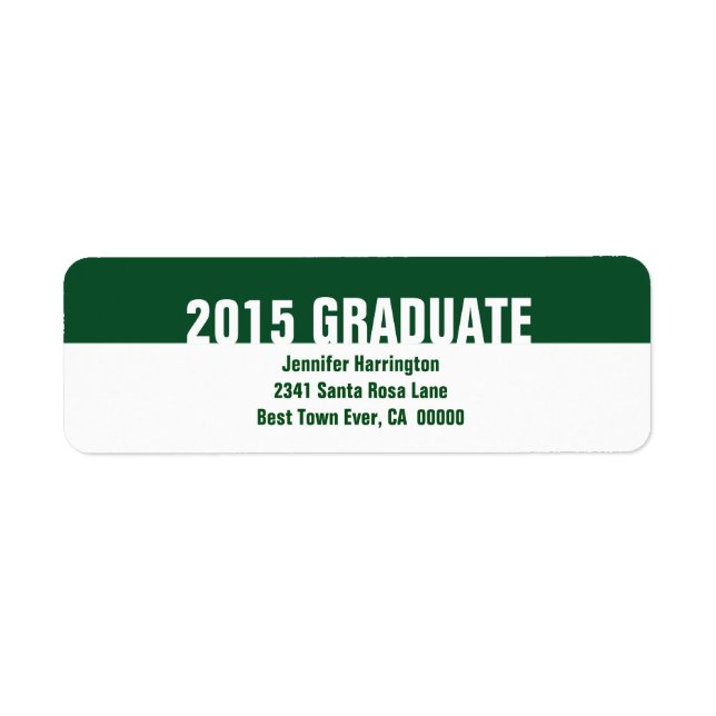 2015 or Any Year Green White Graduation B23 (Front)