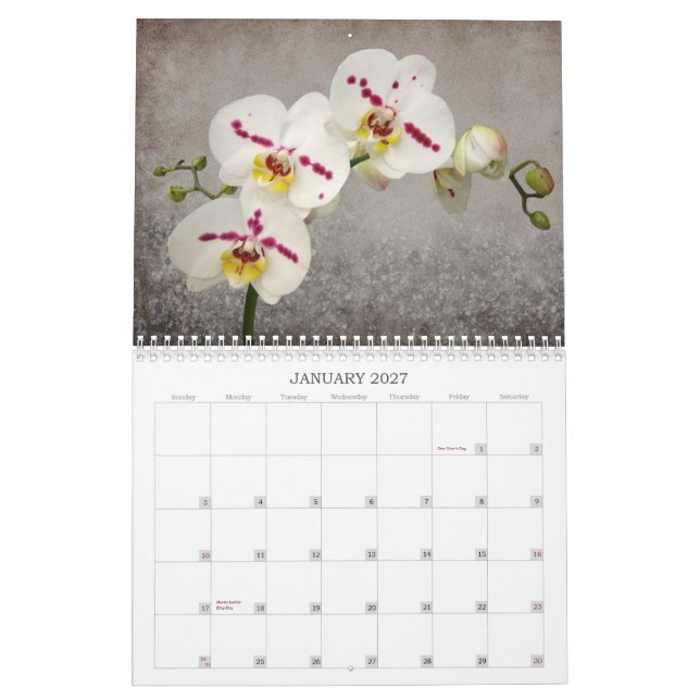2015 Orchid Calendar (Jan 2027)