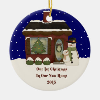 2015 Our New Home Christmas Snowman Ceramic Tree Decoration