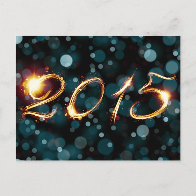 2015 party lights invitation postcard (Front)