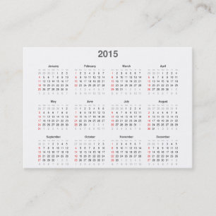 2015 Pocket Calendar & Business Card in One