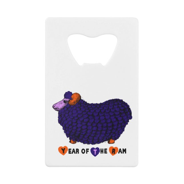 2015 Ram Sheep Goat Year Credit Card Bottle Opener (Front)
