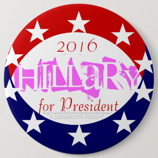 2016 6" Pink Coin Reveals Hillary for President 6 Cm Round Badge