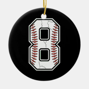 2016 8th Birthday 8 Years Old Baseball Boys Kids Ceramic Tree Decoration