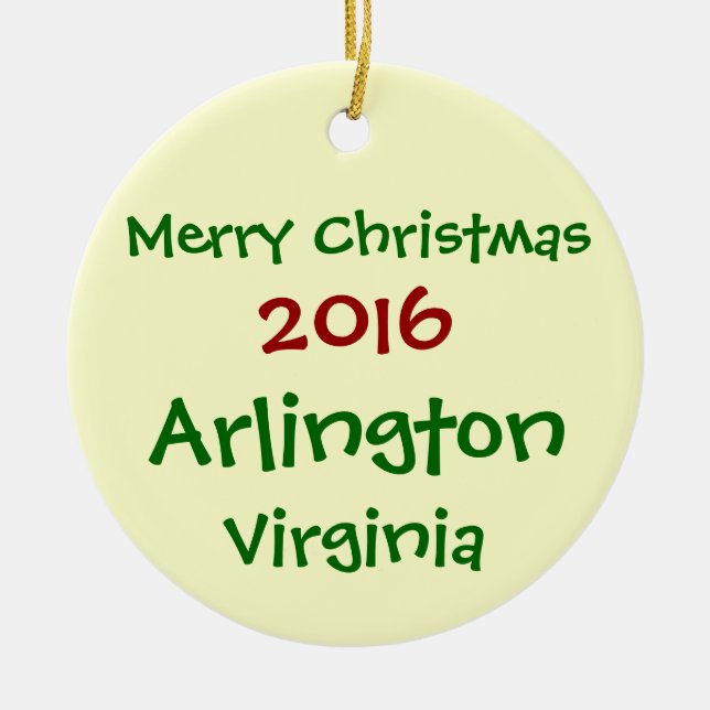 2016 ARLINGTON VIRGINIA MERRY CHRISTMAS ORNAMENT (Front)