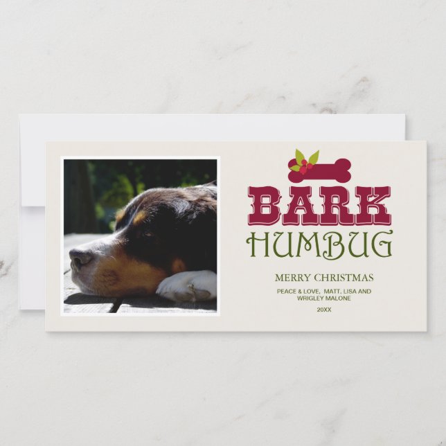 2016 BARK HUMBUG | Holiday Photo Card (Front)