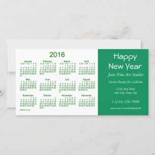 2016 Business Calendar by Janz Happy New Year Card
