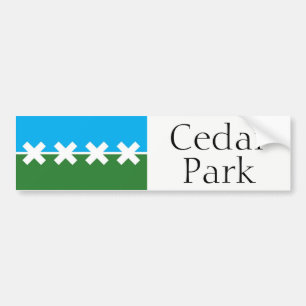 2016 city flag of Cedar Park, Texas bumper sticker