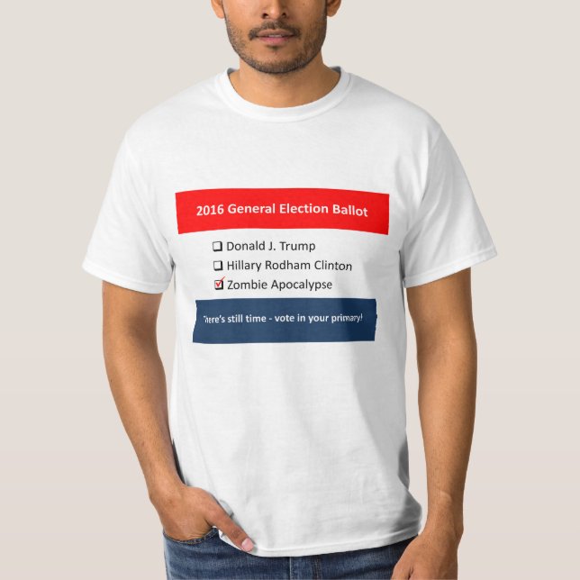 2016 General Election Ballot Trump Clinton Zombie T-Shirt (Front)