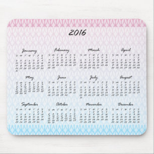 2016 Gradient Oval Pattern Calendar Mouse Mat