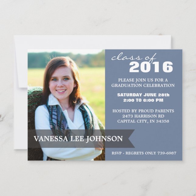 2016 Graduation Party - Sassy Classy Banner Invitation (Front)