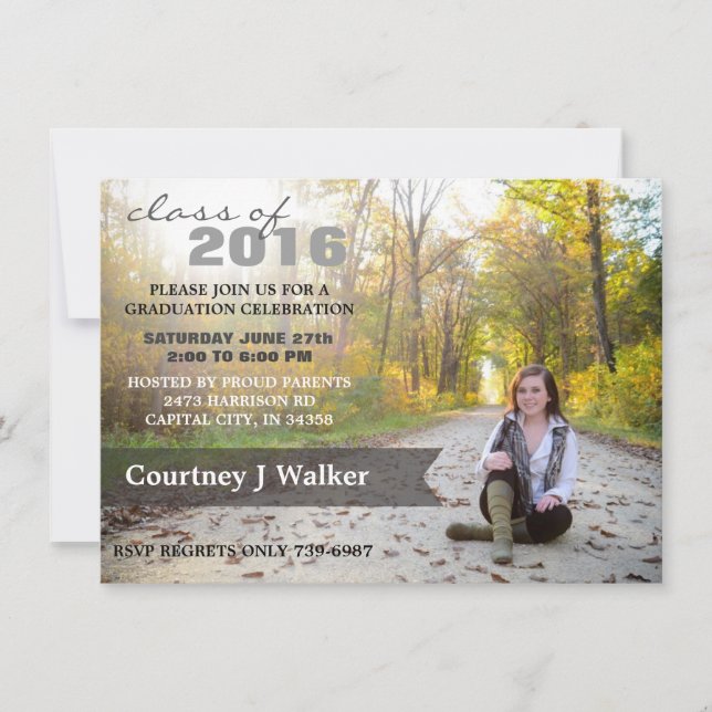 2016 Graduation Party - Sassy Classy Banner Invitation (Front)