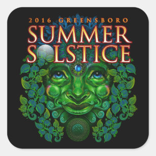2016 Greensboro Summer Solstice Festival Souvenir Square Sticker