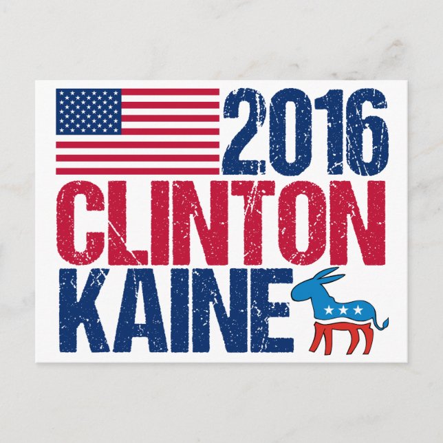 2016 Hillary Clinton Tim Kaine Postcard (Front)