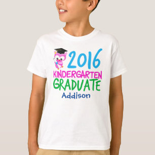 2016 Kindergarten Graduate Girl Cute Owl T-Shirt