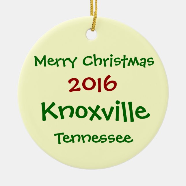 2016 Knoxville Tennessee CHRISTMAS ORNAMENT (Front)