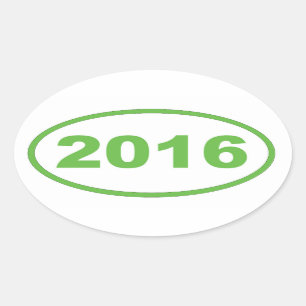 2016 light green oval sticker