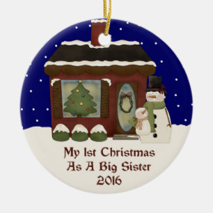 2016 My 1st Christmas As A Big Sister Ceramic Tree Decoration