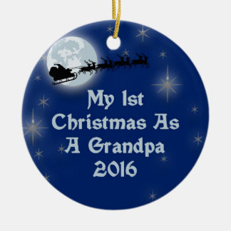 2016 My 1st Christmas As A Grandpa Ceramic Tree Decoration