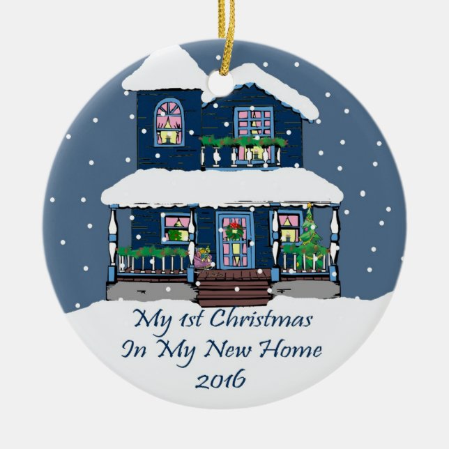 2016 My New Home Christmas Ceramic Tree Decoration (Front)