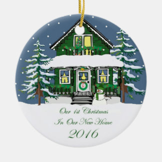2016 New Home Christmas Snowman House Ceramic Tree Decoration