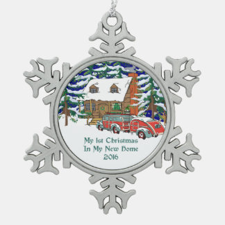 2016 New Home My 1st Christmas Snowflake Pewter Christmas Ornament