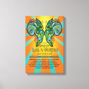 2016 Pagosa Folk 'N Bluegrass Poster Canvas Print