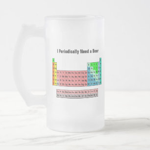 2016 Periodic Table of the Elements Frosted Glass Beer Mug