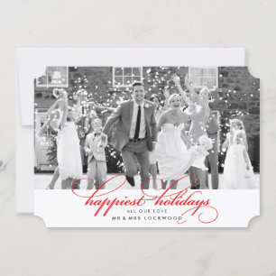 2016 PHOTO HOLIDAY CARD classy fancy script red