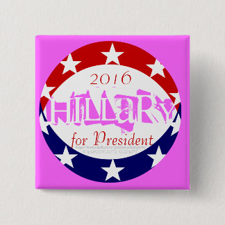2016 Pink Sq. Coin Reveals Hillary for President 15 Cm Square Badge
