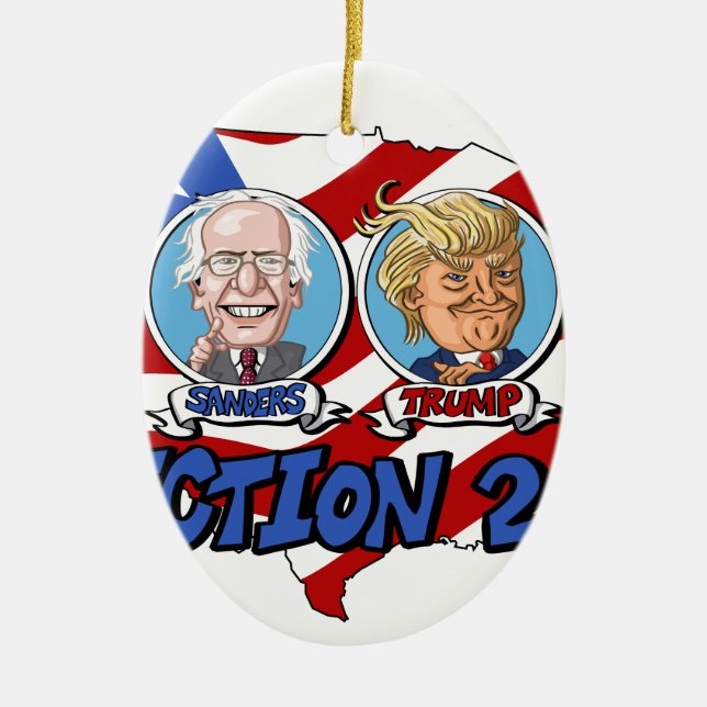 2016 Presidential Election Ceramic Tree Decoration (Front)