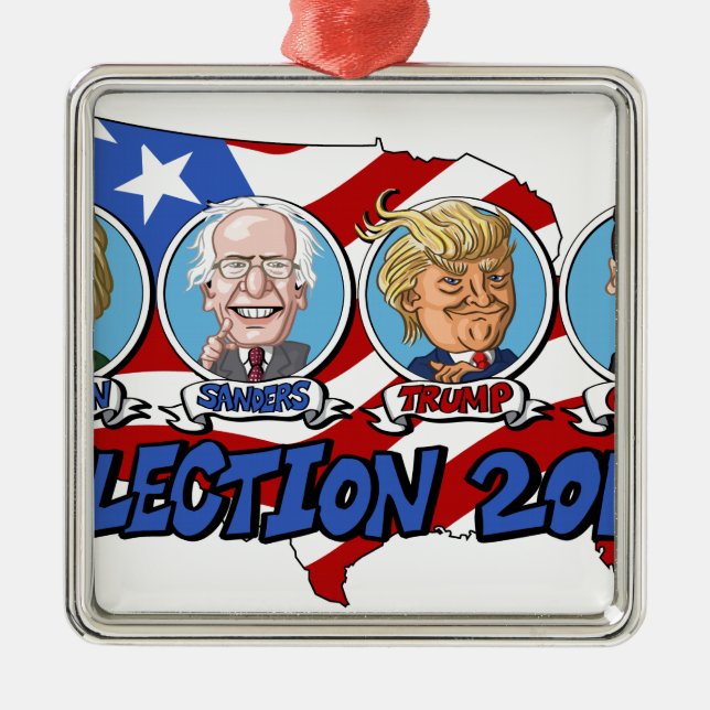 2016 Presidential Election Metal Tree Decoration (Front)