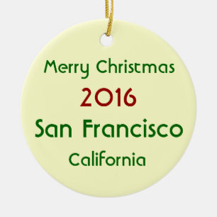 2016 SAN FRANCISCO CALIFORNIA CHRISTMAS ORNAMENT