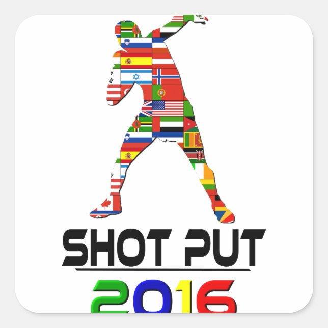 2016:Shot Put Square Sticker (Front)