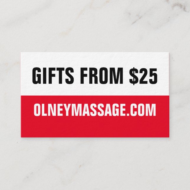 2016 SIMPLE RED SPA CARD (Front)