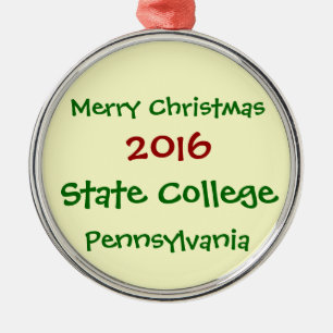 2016 STATE COLLEGE PENNSYLVANIA CHRISTMAS ORNAMENT
