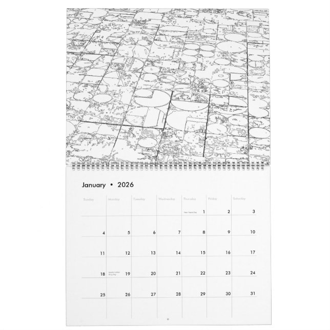 2016 to 2017 Line Art Calendar (Jan 2026)
