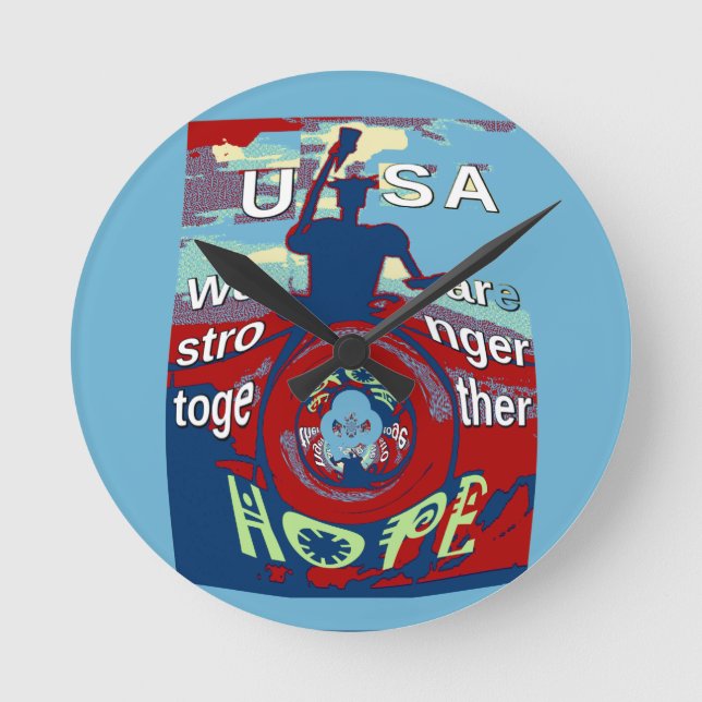2016 USA Have a Nice Day Hillary Stronger Together Round Clock (Front)