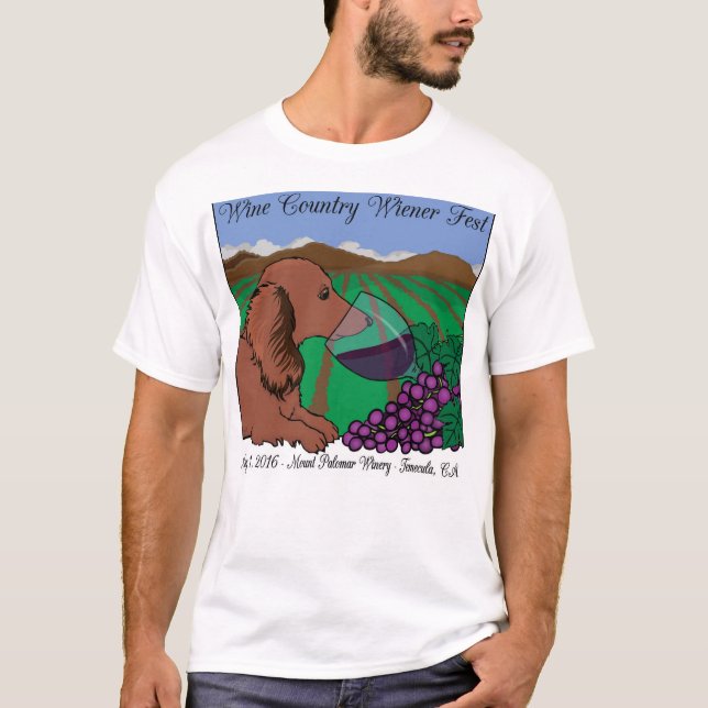 2016 Wine Country Wiener Fest T-shirt on white (Front)