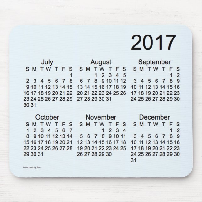 2017 Alice Blue Large Print Calendar by Janz Mouse Mat (Front)