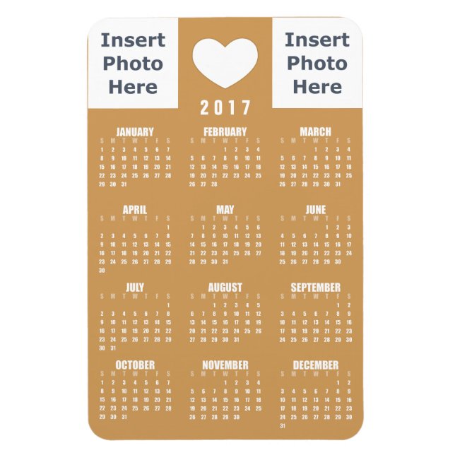 2017 Calendar Magnet - Love Photo Collage Template (Vertical)