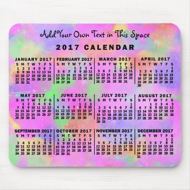 2017 Calendar (See Description for New Version)  Mouse Mat (Front)