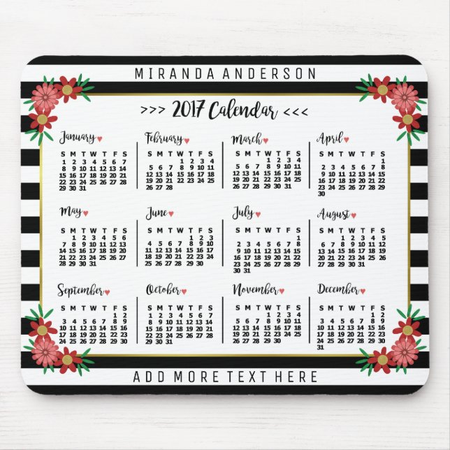 2017 Calendar (See Description for New Version)  Mouse Mat (Front)