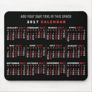 2017 Calendar (See Description for New Version)  Mouse Mat