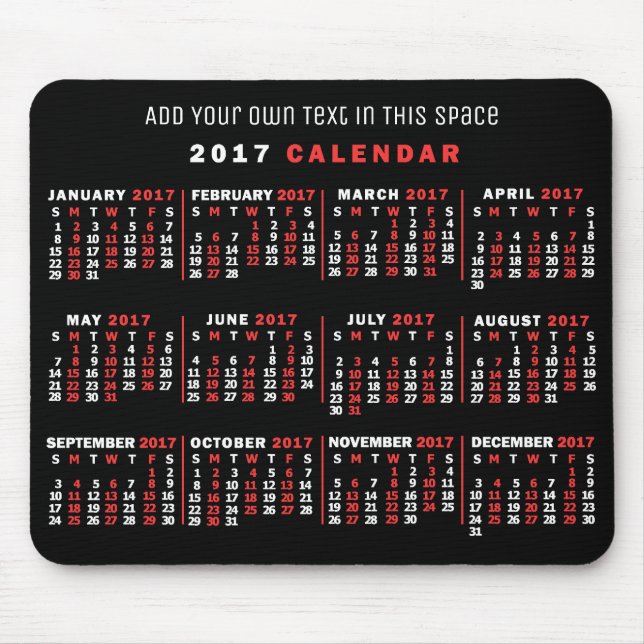 2017 Calendar (See Description for New Version)  Mouse Mat (Front)