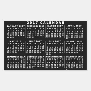 2017 Calendar (See Description for New Version)  Rectangular Sticker