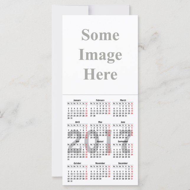 2017 calendar template Rack Card (Front)
