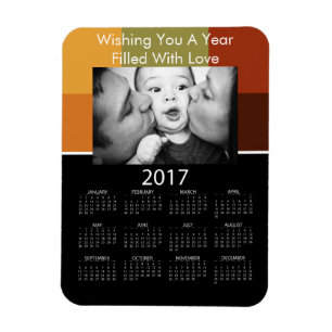 2017 Calendar w/Family Pic Colourful Magnet